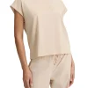 T-shirt con logo sul petto naturale
