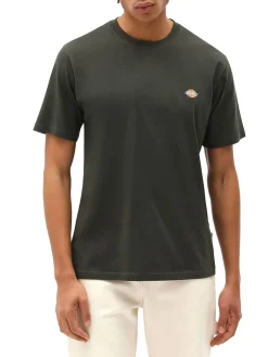 T-shirt con logo sul petto oliva