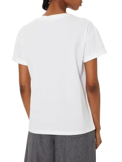 T-shirt con logo sul petto bianco