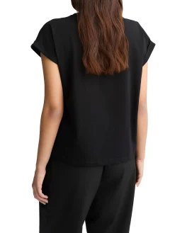 T-shirt con logo sul petto nero