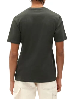 T-shirt con logo sul petto oliva