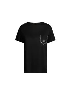 T-shirt con logo sul petto nero