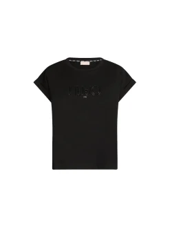 T-shirt con logo sul petto nero
