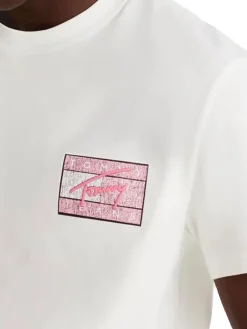 T-shirt con logo tjm rwb flag panna