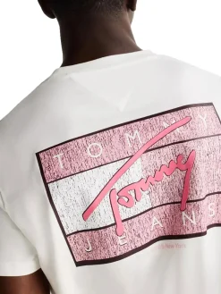 T-shirt con logo tjm rwb flag panna