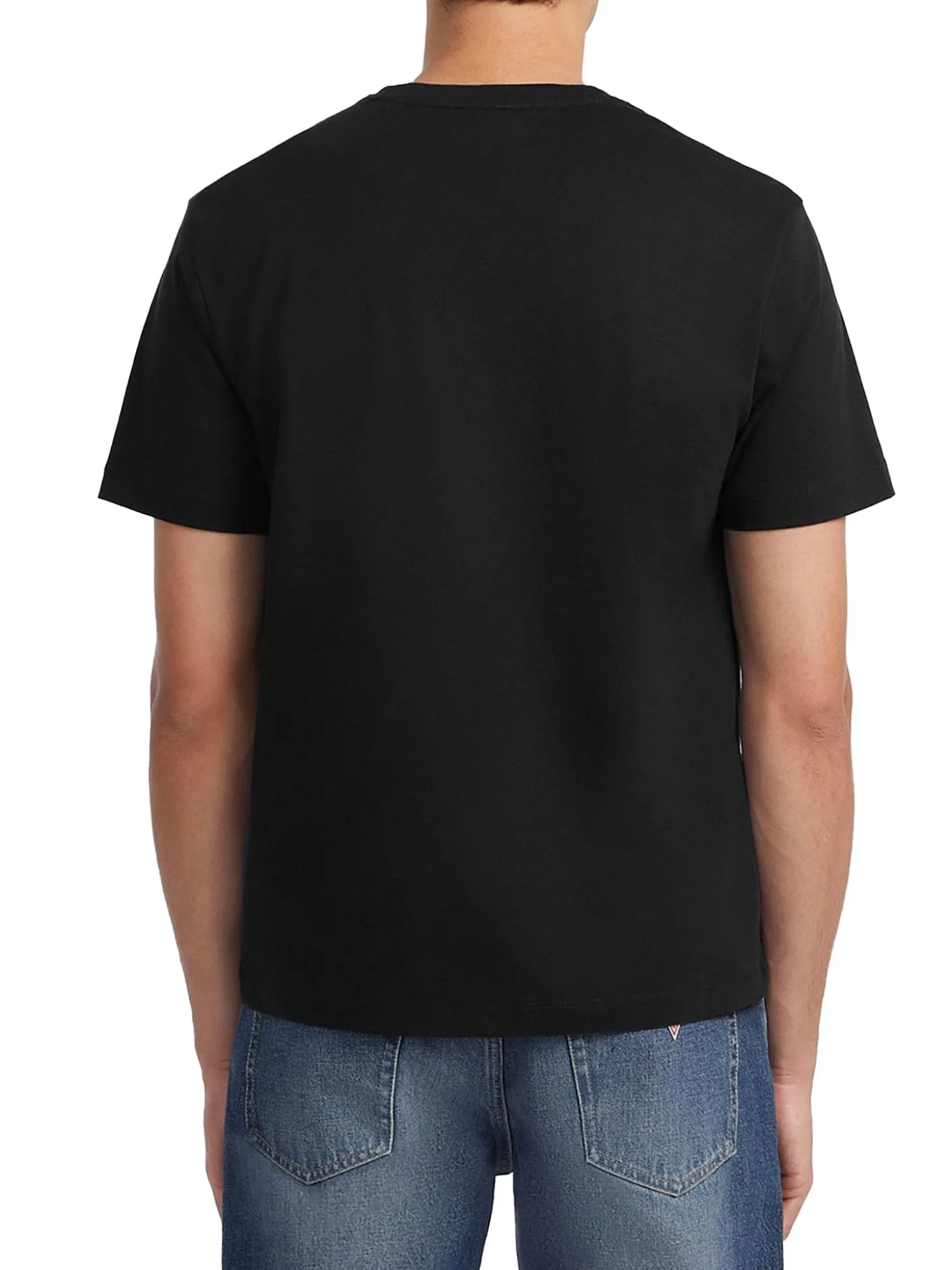 T-shirt con mix di loghi sul petto nero