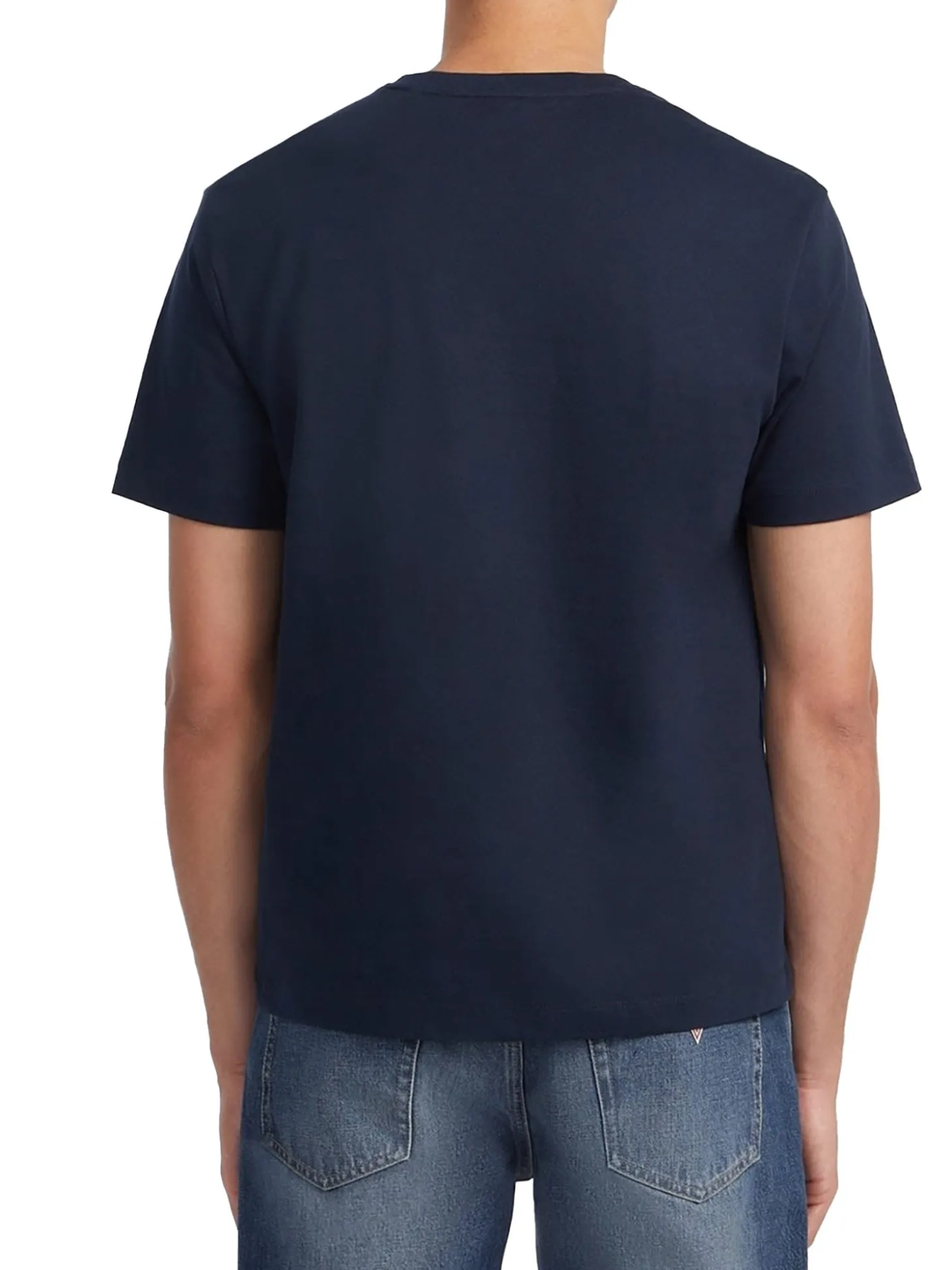 T-shirt con mix di loghi sul petto blu