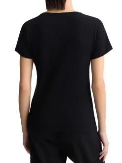 T-shirt con stampa del logo sul petto nero