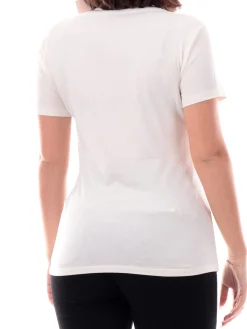 T-shirt con stampa del logo sul petto bianco
