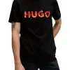 T-Shirt con stampa fiamme in jersey