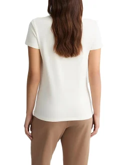 T-shirt con stampa floreale sul petto bianco