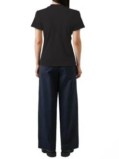 T-shirt con stampa logo glitterato nero