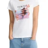 T-shirt con stampa "Tokyo" con strass bianco
