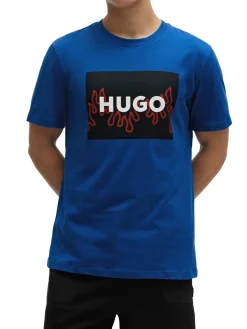 T-Shirt grafica fiamme in jersey