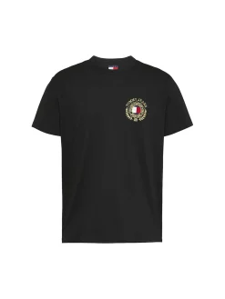 T-shirt Iconica logo crest nero