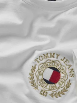 T-shirt Iconica logo crest panna