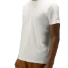 T-shirt in cotone stretch e logo panna
