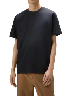 T-shirt in cotone stretch e logo blu