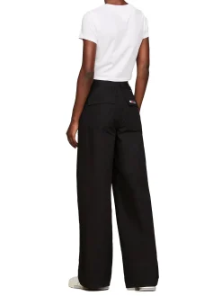 T-shirt in jersey di cotone washed Slim fit crop con stampa labbra bia