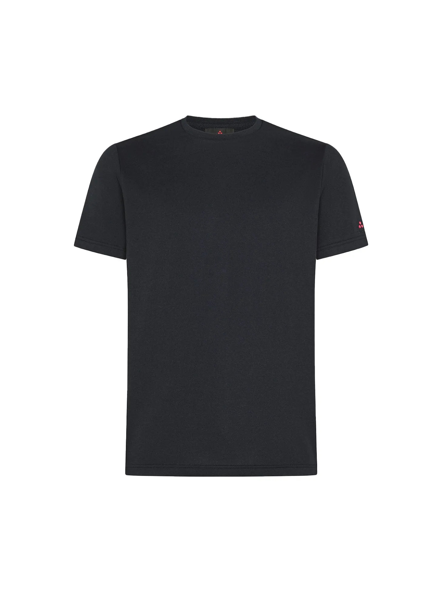 T-shirt in piquet stretch di cotone e seta blu