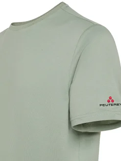 T-shirt in piquet stretch di cotone e seta verde