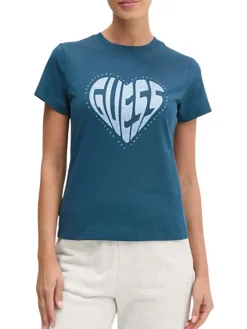 T-shirt Julia Rhinestone blu