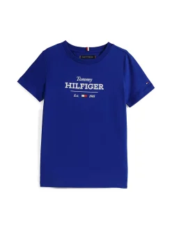 T-shirt kids 1985 Collection con logo blu medio