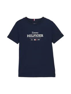 T-shirt kids 1985 Collection con logo blu