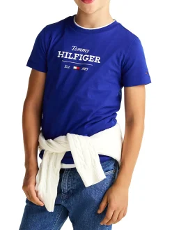 T-shirt kids 1985 Collection con logo blu medio