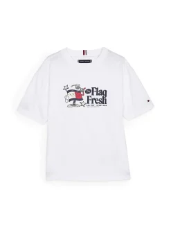 T-shirt kids con stampa frontale bianco