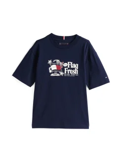 T-shirt kids con stampa frontale blu