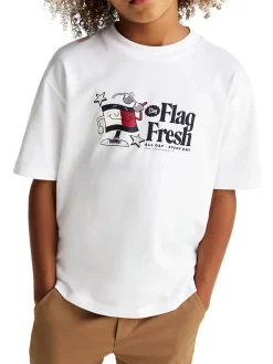 T-shirt kids con stampa frontale bianco