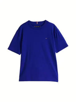 T-shirt kids essential con bandierina blu medio