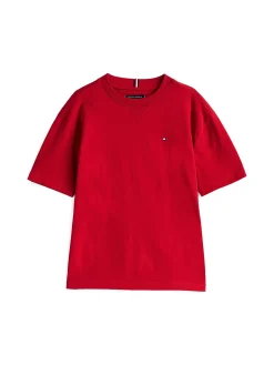 T-shirt kids essential con bandierina rosso