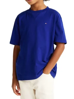 T-shirt kids essential con bandierina blu medio