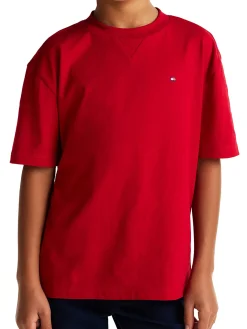 T-shirt kids essential con bandierina rosso