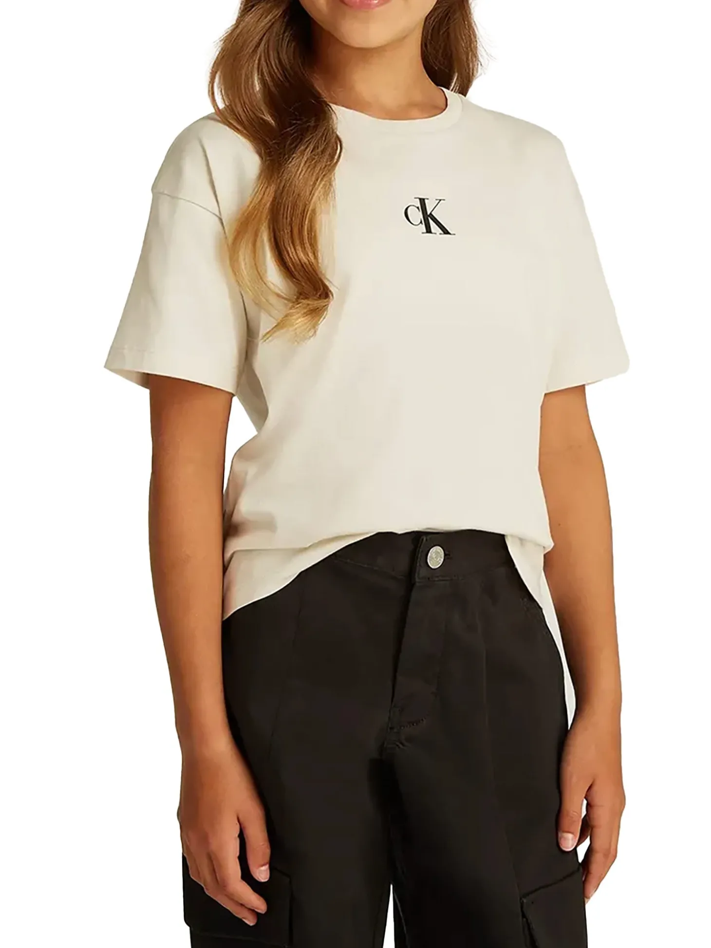 T-shirt kids logo boxy panna