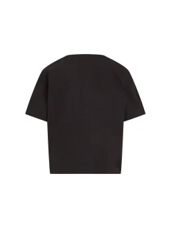 T-shirt kids logo glitter monogram nero