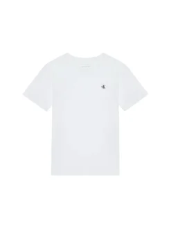 T-shirt kids mini logo badge monogram bianco