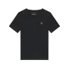 T-shirt kids mini logo badge monogram nero