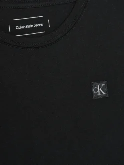 T-shirt kids mini logo badge monogram nero