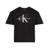T-shirt kids monologo glitter nero