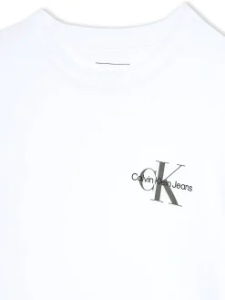 T-shirt kids monologo sul petto bianco