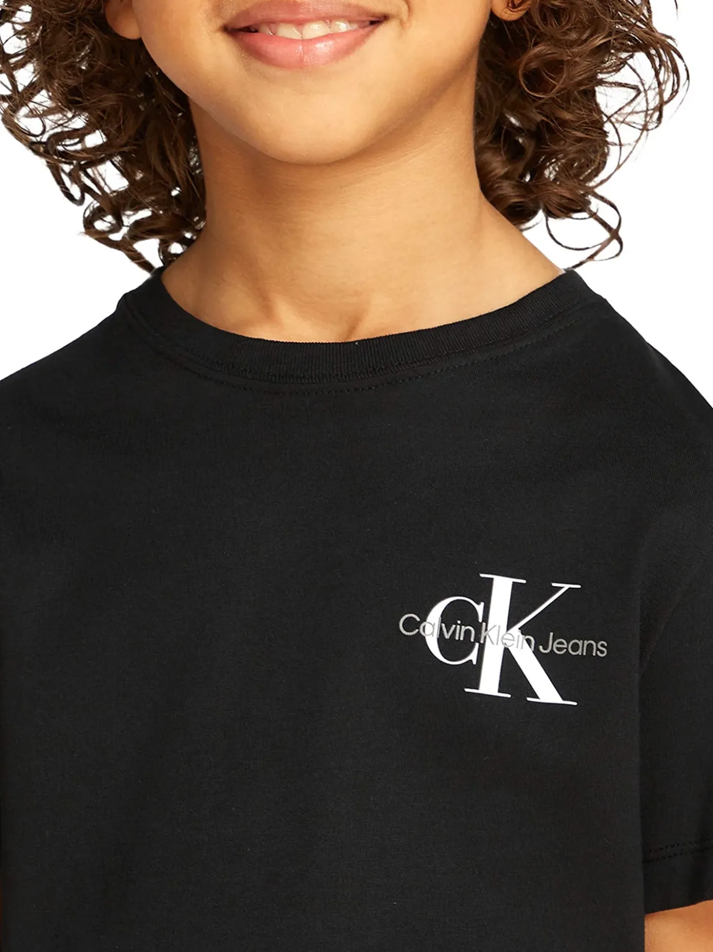 T-shirt kids monologo sul petto nero