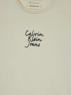 T-shirt kids slim fit logo handwriting panna