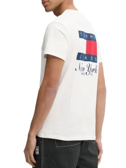 T-shirt logo bandiera heritage bianco