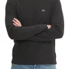 T-shirt logo label lavorazione waffle nero
