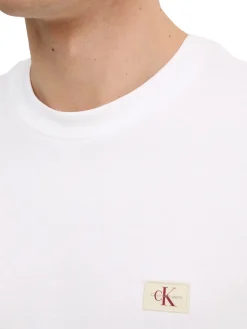 T-shirt logo label regular fit avorio