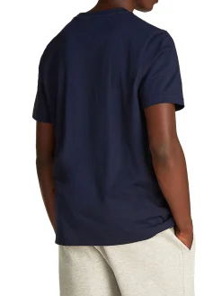 T-shirt logo ricamo blu