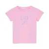 T-shirt manica corta applicazione rosa